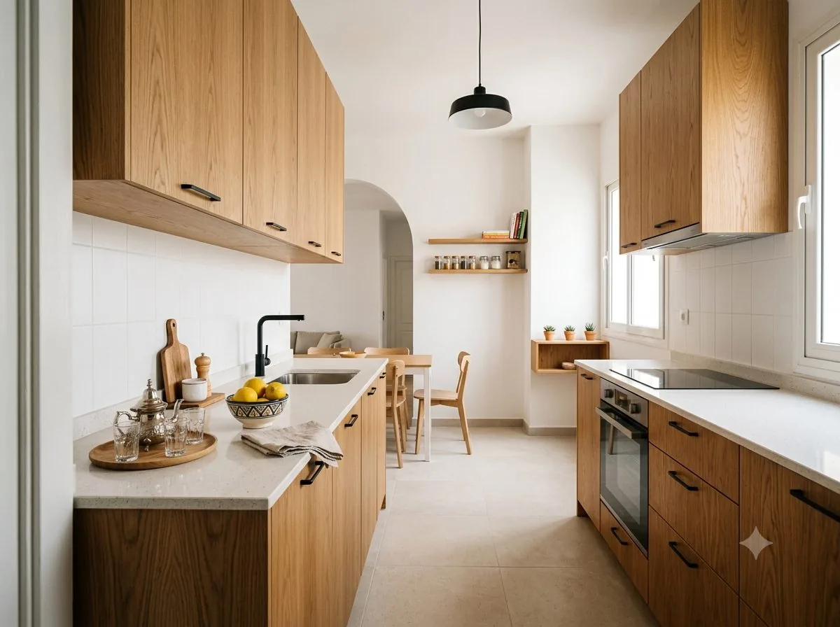 Réalisation : cuisine en chêne massif sur mesure