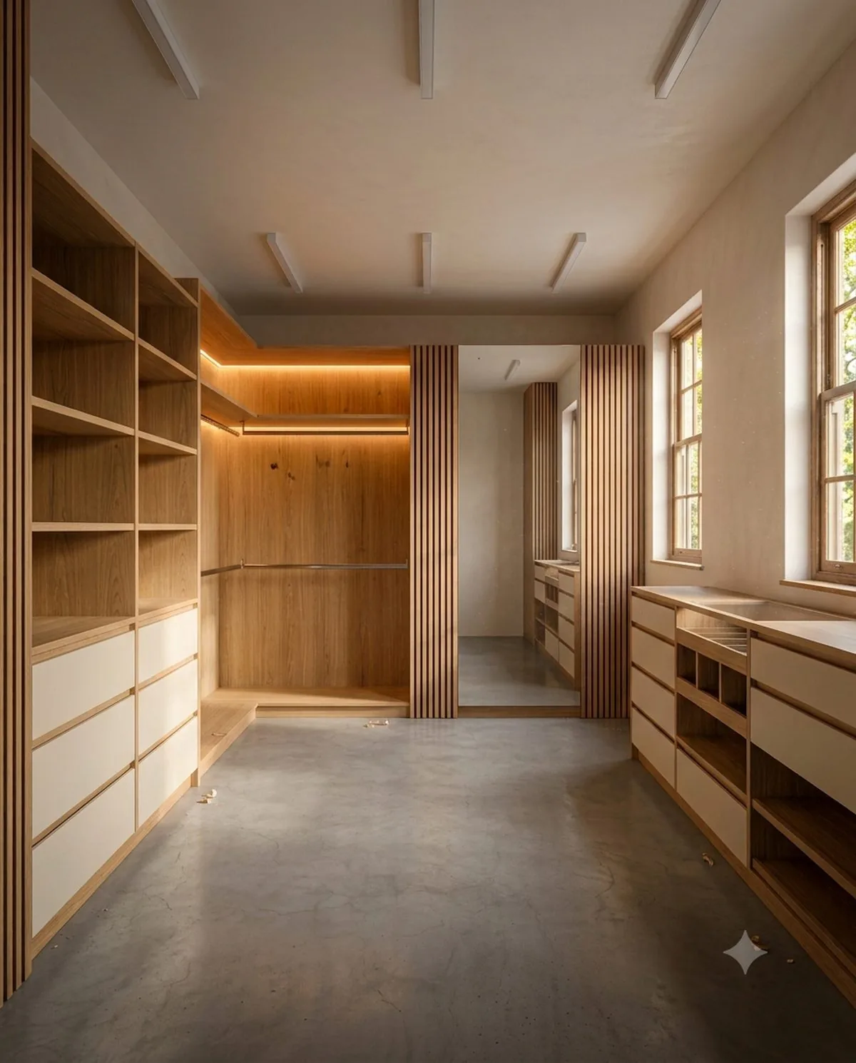 Dressing et placards sur mesure avec penderies, tiroirs et éclairage LED