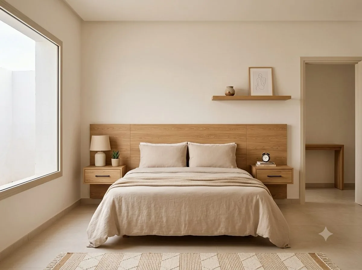 Chambre sur mesure : tête de lit, chevets et rangements coordonnés